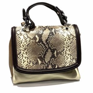 Italian leather Claudia Firenze leather and snakeskin handbag purse satchel